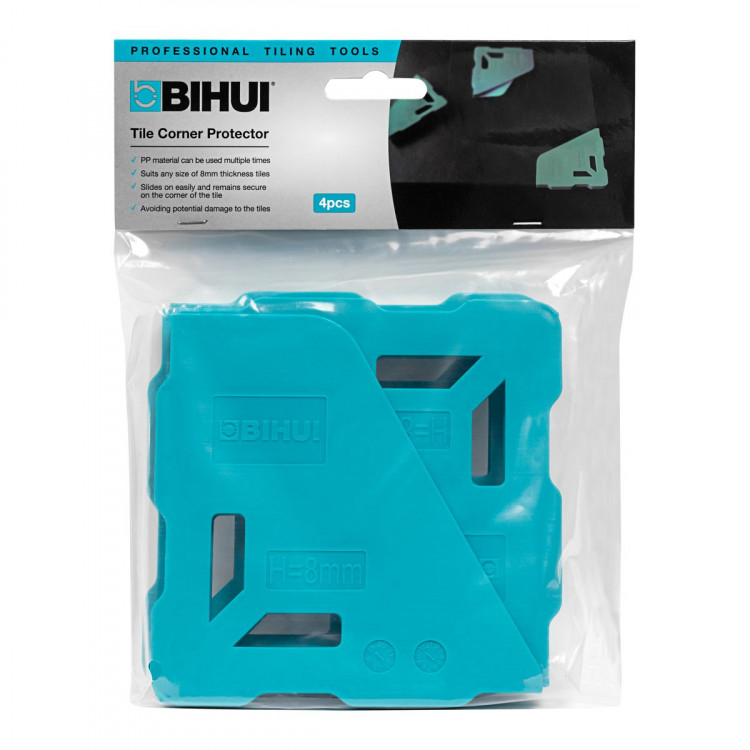 Протектор угла плитки BIHUI (защитный уголок для крупноформата), 4шт, 8мм